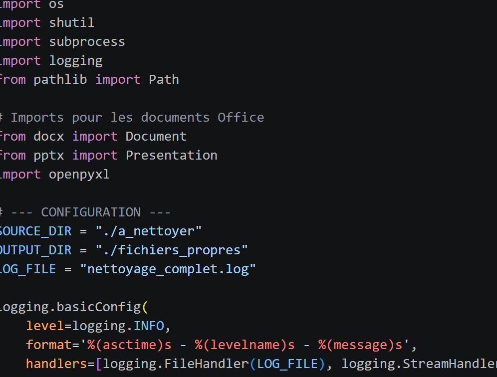 Nettoyeur de métadonnées
